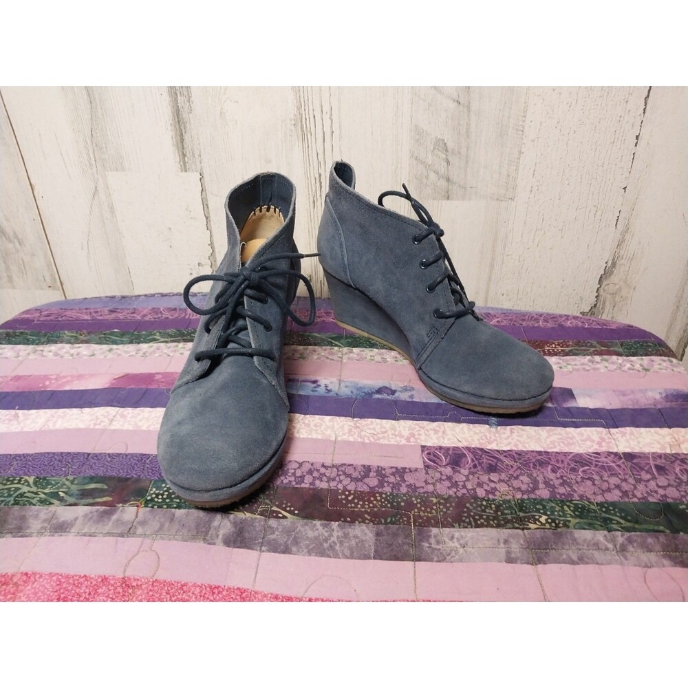 Clarks Originals Wedge Blue Suede Booties Women's 7.5